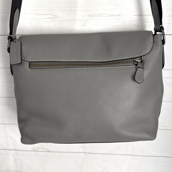 Coach Metropolitan Heather Gray Leather Messenger Bag Laptop Bag Crossbody 55552 - Picture 4 of 13